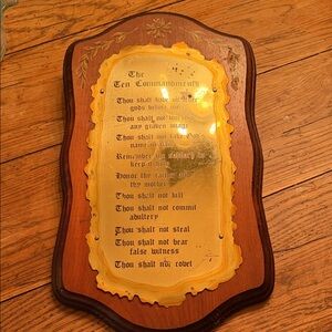 Vintage Ten Commandments Wall Plaque
